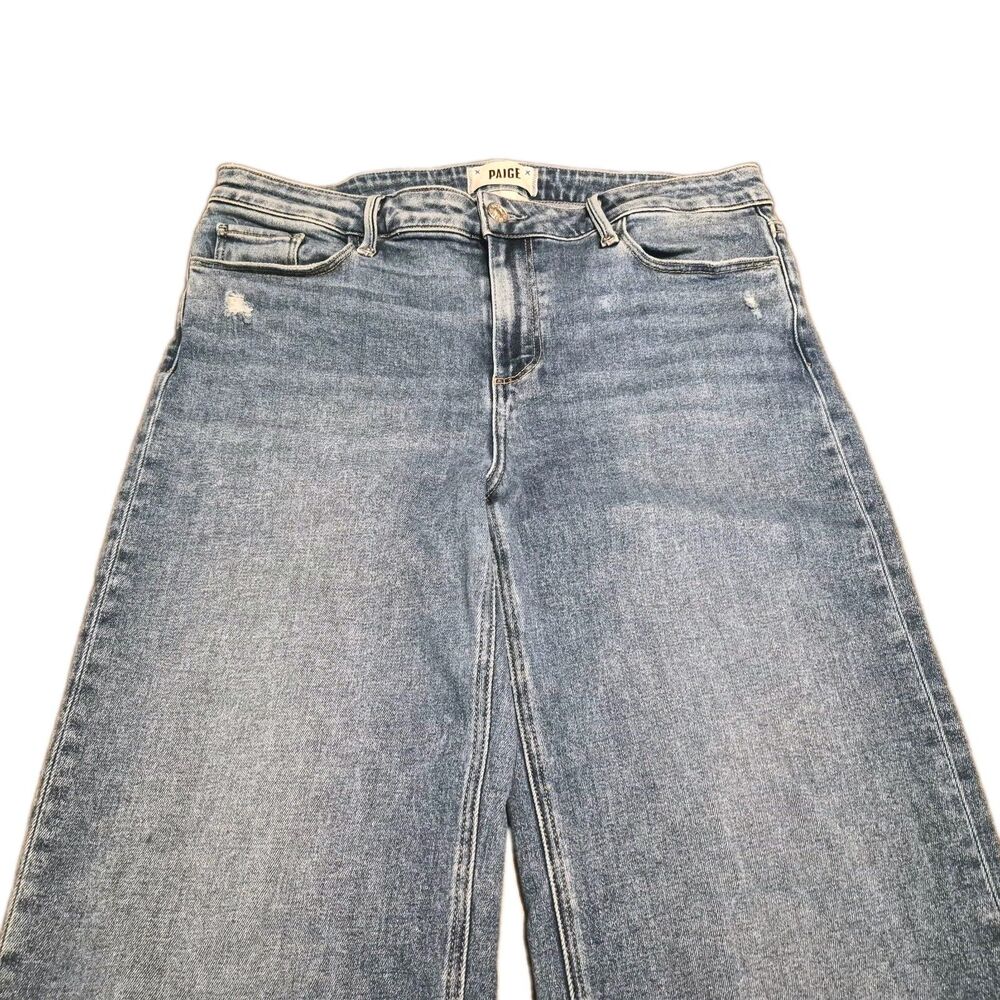 Paige Sabine Jeans Women Size 31 Wide Leg Flare Stretch Shea Distress (31x31.5) - Picture 2 of 7